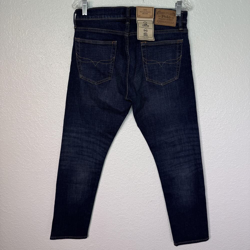 Polo Ralph Lauren Jeans Mens 30 X 30 The Sullivan Slim Dark Wash Stretch Denim - Picture 1 of 10